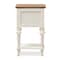 Baxton Studio Marquetterie Oak and White Finishing 2-Drawer and 1-Shelf Nightstand 133-7192 - alternate 2